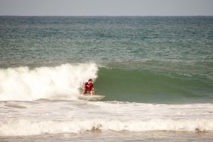 Mike surfing with fresh stitches