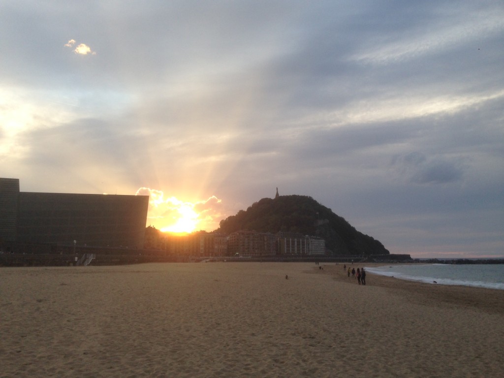 Looking back toward Parte Vieja from Zurriola Beach