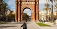 Marisa biking around Arc de Triomf